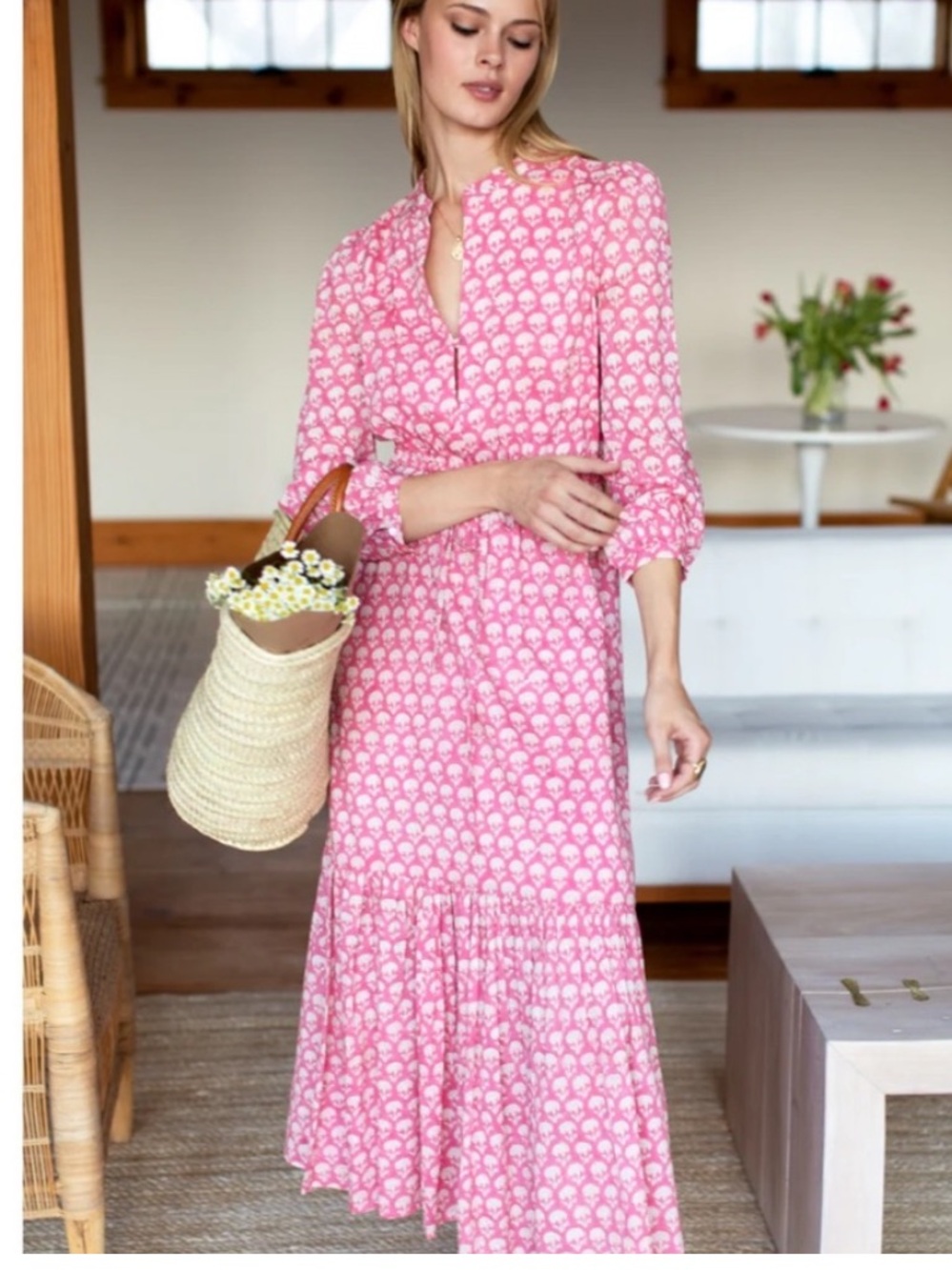 Emerson Fry Frances Dress in Crescent Flower Bon Pink Small